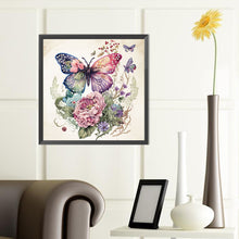 Load image into Gallery viewer, Diamond Painting - Partial Special Shaped - flowers butterfly (40*40CM)