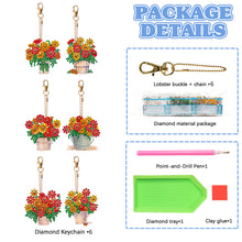 Load image into Gallery viewer, 6PCS Double Sided Special Shape Diamond Painting Keychain (Barrel Flowers)