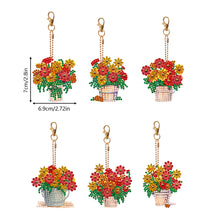 Load image into Gallery viewer, 6PCS Double Sided Special Shape Diamond Painting Keychain (Barrel Flowers)