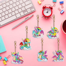 Load image into Gallery viewer, 6PCS Double Sided Special Shape Diamond Painting Keychain (Propitious Pterosaur)
