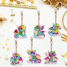 Load image into Gallery viewer, 6PCS Double Sided Special Shape Diamond Painting Keychain (Propitious Pterosaur)