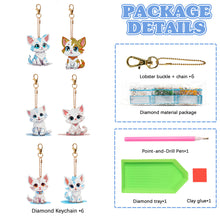 Load image into Gallery viewer, 6PCS Double Sided Special Shape Diamond Painting Keychain (Cute Kitten)