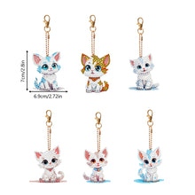 Load image into Gallery viewer, 6PCS Double Sided Special Shape Diamond Painting Keychain (Cute Kitten)