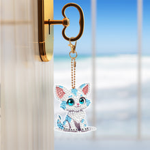 Load image into Gallery viewer, 6PCS Double Sided Special Shape Diamond Painting Keychain (Cute Kitten)