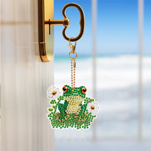 Load image into Gallery viewer, 6PCS Double Sided Special Shape Diamond Painting Keychain (Flower Frog)