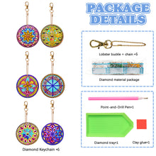Load image into Gallery viewer, 6PCS Double Sided Special Shape Diamond Painting Keychain (Mandala)