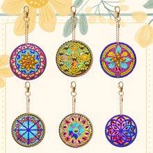 Load image into Gallery viewer, 6PCS Double Sided Special Shape Diamond Painting Keychain (Mandala)