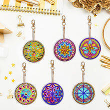 Load image into Gallery viewer, 6PCS Double Sided Special Shape Diamond Painting Keychain (Mandala)