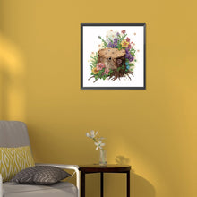 Load image into Gallery viewer, Diamond Painting - Partial Special Shaped - The tenacious blooming flowers in the wooden pile (30*30CM)