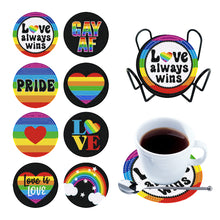 Load image into Gallery viewer, 8PCS Acrylic Round Diamond Painting Art Coaster Kit Diamond Painting DIY Coaster