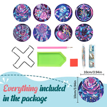 Load image into Gallery viewer, 8PCS Acrylic Round Diamond Painting Art Coaster Kit Diamond Painting DIY Coaster