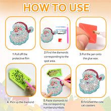 Load image into Gallery viewer, 10PCS Diamond Painting Art Coaster Kit Santa Christmas Christmas Gifts Cardinals