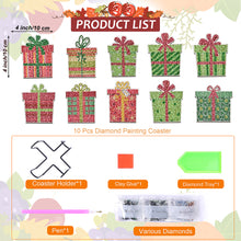 Load image into Gallery viewer, 10PCS Diamond Painting Art Coaster Kit Santa Christmas Christmas Gifts Cardinals