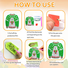 Load image into Gallery viewer, 10PCS Diamond Painting Art Coaster Kit Santa Christmas Christmas Gifts Cardinals