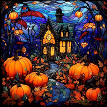 Load image into Gallery viewer, Diamond Painting - Full Round - Glass painted pumpkin castle (40*40CM)
