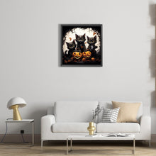 Load image into Gallery viewer, Diamond Painting - Full Round - halloween pumpkin black cat (40*40CM)