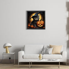 Load image into Gallery viewer, Diamond Painting - Full Round - halloween pumpkin black cat (40*40CM)