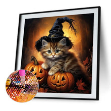 Load image into Gallery viewer, Diamond Painting - Full Round - halloween pumpkin black cat (40*40CM)