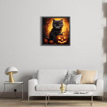 Load image into Gallery viewer, Diamond Painting - Full Round - halloween pumpkin black cat (40*40CM)