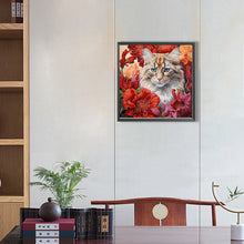 Load image into Gallery viewer, AB Diamond Painting - Full Round - Flowers and cats (40*40CM)