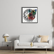 Load image into Gallery viewer, Diamond Painting - Partial Special Shaped - butterfly clock (30*30CM)