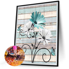 Load image into Gallery viewer, Diamond Painting - Full Round - Flowers on wooden board background (30*40CM)