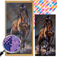 Load image into Gallery viewer, AB Diamond Painting - Full Square - dark horse running (40*80CM)
