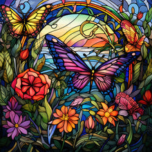 Load image into Gallery viewer, Diamond Painting - Full Round - Garden Butterfly Glass Painting (30*30CM)