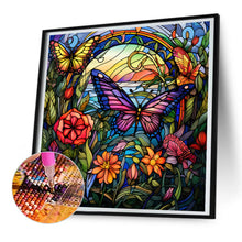 Load image into Gallery viewer, Diamond Painting - Full Round - Garden Butterfly Glass Painting (30*30CM)