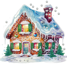 Load image into Gallery viewer, Diamond Painting - Partial Special Shaped - Christmas cabin (30*30CM)
