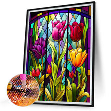 Load image into Gallery viewer, Diamond Painting - Full Round - stained glass tulips (30*40CM)