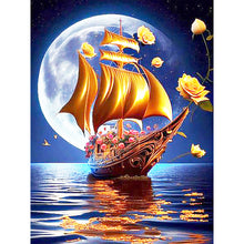 Load image into Gallery viewer, Diamond Painting - Full Round - pink rose boat (30*40CM)