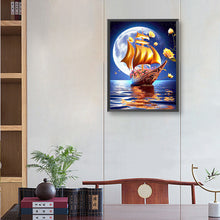 Load image into Gallery viewer, Diamond Painting - Full Round - pink rose boat (30*40CM)