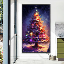 Load image into Gallery viewer, Diamond Painting - Full Round - Christmas tree in the snow (40*70CM)