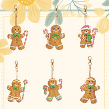 Load image into Gallery viewer, 6/7PCS Double Sided Diamond Painting Art Keychain Pendant Special Shape Dinosaur