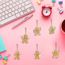 Load image into Gallery viewer, 6/7PCS Double Sided Diamond Painting Art Keychain Pendant Special Shape Dinosaur