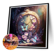 Load image into Gallery viewer, Diamond Painting - Full Round - butterfly clock (30*30CM)