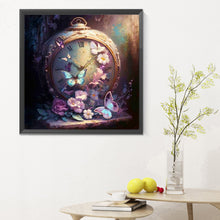 Load image into Gallery viewer, Diamond Painting - Full Round - butterfly clock (30*30CM)