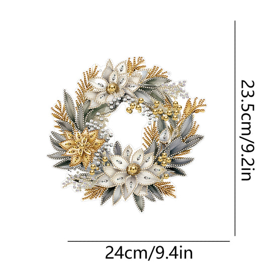 Special Shaped Crystal Painting Wreath Christmas for Home Window Door Decor Gift