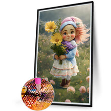 Load image into Gallery viewer, Diamond Painting - Full Round - little girl holding flowers (40*60CM)