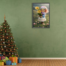 Load image into Gallery viewer, Diamond Painting - Full Round - little girl holding flowers (40*60CM)