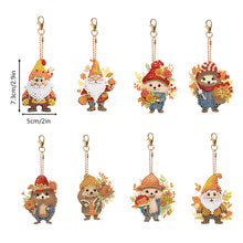 Load image into Gallery viewer, 8PCS Double Sided Special Shape Diamond Painting Art Keychain Pendant Cute Dwarf