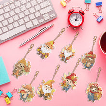 Load image into Gallery viewer, 8PCS Double Sided Special Shape Diamond Painting Art Keychain Pendant Cute Dwarf