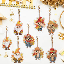 Load image into Gallery viewer, 8PCS Double Sided Special Shape Diamond Painting Art Keychain Pendant Cute Dwarf