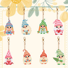 Load image into Gallery viewer, 8PCS Double Sided Special Shape Diamond Painting Art Keychain Pendant Cute Dwarf