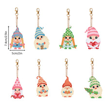 Load image into Gallery viewer, 8PCS Double Sided Special Shape Diamond Painting Art Keychain Pendant Cute Dwarf
