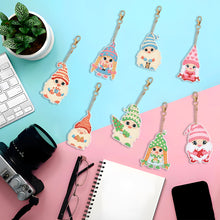 Load image into Gallery viewer, 8PCS Double Sided Special Shape Diamond Painting Art Keychain Pendant Cute Dwarf