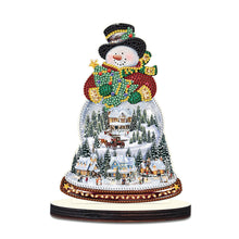 Load image into Gallery viewer, Wooden Diamond Painting Desktop Decor Xmas Snowman for Home Office Desktop Decor