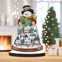 Load image into Gallery viewer, Wooden Diamond Painting Desktop Decor Xmas Snowman for Home Office Desktop Decor