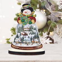 Load image into Gallery viewer, Wooden Diamond Painting Desktop Decor Xmas Snowman for Home Office Desktop Decor